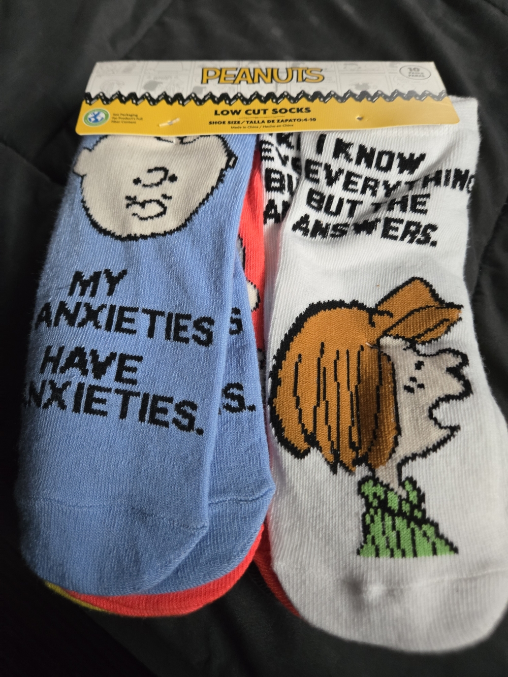 Peanuts Low Cut Socks – Blue, White & Orange Character Pair